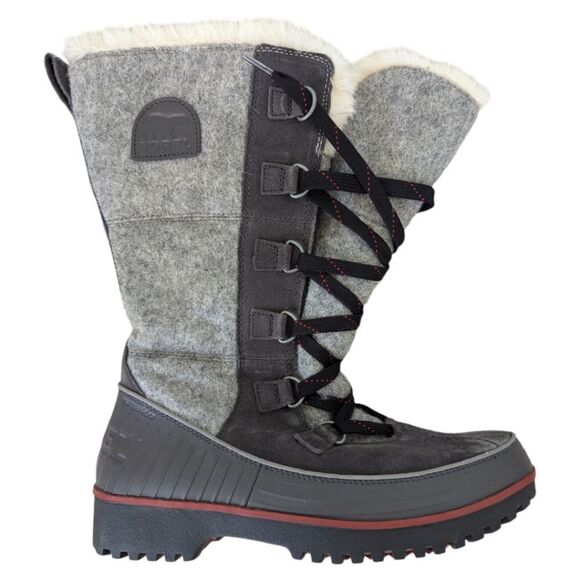 Sorel Tivoli High II NL2330-089 Shearling Snow Boot Grey Suede Faux Fur Lined 9 - Picture 1 of 7
